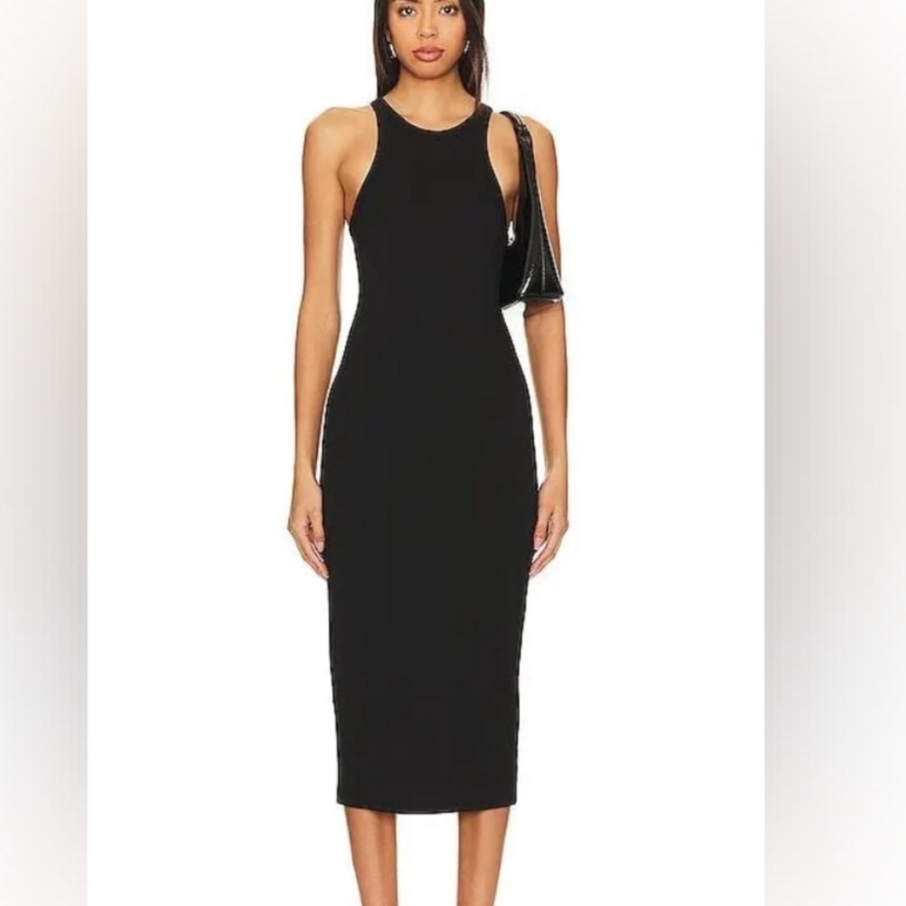 Lovers + Friends Black Sheath Halter Dress